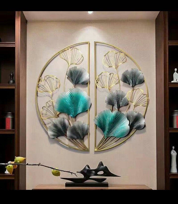2-Piece Circular Ginkgo Leaf Wall Art AH-150 Moradabad